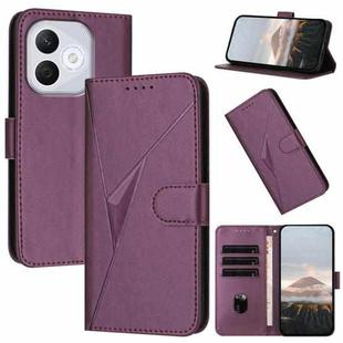 For Honor 400 Lite Triangle Pattern Buckle Clasp Leather Phone Case(Dark Purple)