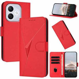 For Honor 400 Lite Triangle Pattern Buckle Clasp Leather Phone Case(Red)