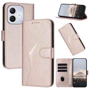 For Honor 400 Lite Triangle Pattern Buckle Clasp Leather Phone Case(Rose Gold)