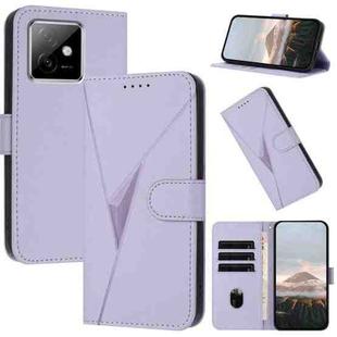 For Honor X60 GT Triangle Pattern Buckle Clasp Leather Phone Case(Light Purple)