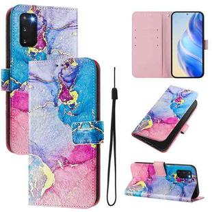 For Samsung Galaxy S20 Art Colored Drawing Pattern Leather Phone Case(Colorful marble)