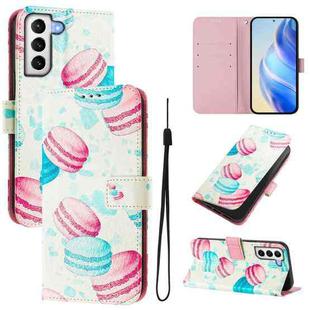 For Samsung Galaxy S21 5G Art Colored Drawing Pattern Leather Phone Case(Cake)