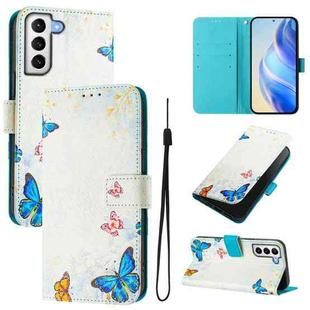 For Samsung Galaxy S21+ 5G Art Colored Drawing Pattern Leather Phone Case(Butterfly house)