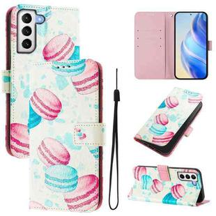 For Samsung Galaxy S21+ 5G Art Colored Drawing Pattern Leather Phone Case(Cake)
