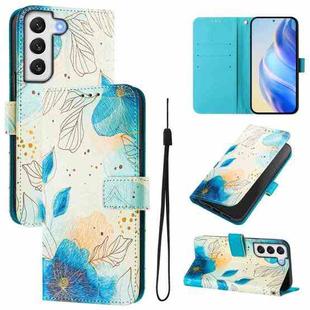 For Samsung Galaxy S22 5G Art Colored Drawing Pattern Leather Phone Case(Flowering flowers)