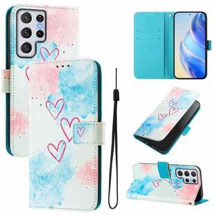 For Samsung Galaxy S22 Ultra 5G Art Colored Drawing Pattern Leather Phone Case(LOVE ME)