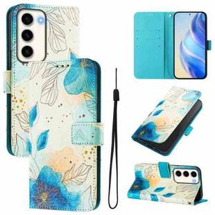 For Samsung Galaxy S23 5G Art Colored Drawing Pattern Leather Phone Case(Flowering flowers)