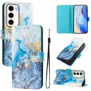 For Samsung Galaxy S23 5G Art Colored Drawing Pattern Leather Phone Case(Ocean marble)