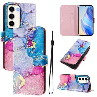 For Samsung Galaxy S23 5G Art Colored Drawing Pattern Leather Phone Case(Colorful marble)