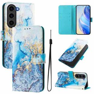 For Samsung Galaxy S23 FE 5G Art Colored Drawing Pattern Leather Phone Case(Ocean marble)