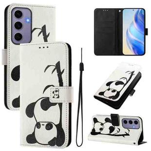 For Samsung Galaxy S24 5G Art Colored Drawing Pattern Leather Phone Case(Panda)