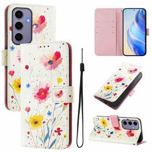 For Samsung Galaxy S24 5G Art Colored Drawing Pattern Leather Phone Case(Flowers and plants)