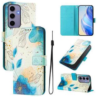 For Samsung Galaxy S24 5G Art Colored Drawing Pattern Leather Phone Case(Flowering flowers)