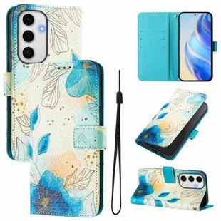 For Samsung Galaxy S24 FE 5G Art Colored Drawing Pattern Leather Phone Case(Flowering flowers)