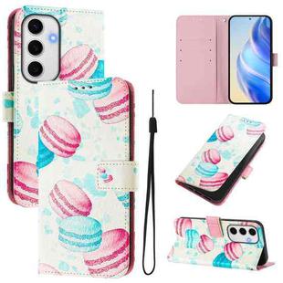 For Samsung Galaxy S24 FE 5G Art Colored Drawing Pattern Leather Phone Case(Cake)