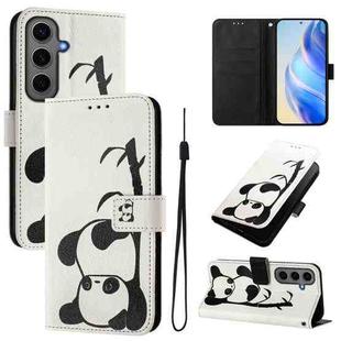 For Samsung Galaxy S24+ 5G Art Colored Drawing Pattern Leather Phone Case(Panda)