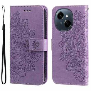 For Tecno Spark Go 1 / Pop 9 / Spark Go 2025 Seven-petal Flowers Embossing Leather Phone Case(Light Purple)