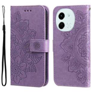 For Tecno Spark 30 5G / Pova 6 Neo 5G Seven-petal Flowers Embossing Leather Phone Case(Light Purple)