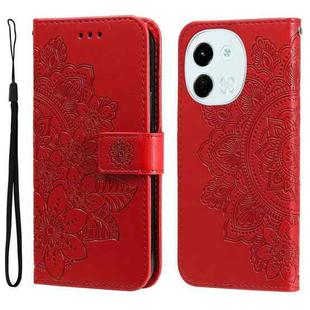 For Tecno Spark 30 5G / Pova 6 Neo 5G Seven-petal Flowers Embossing Leather Phone Case(Red)