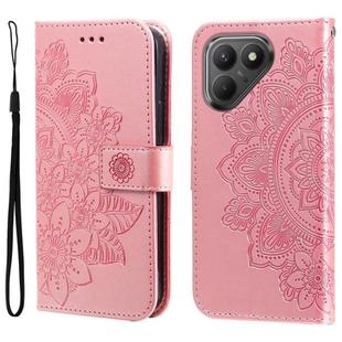 For Tecno Pova 7 5G Seven-petal Flowers Embossing Leather Phone Case(Rose Gold)