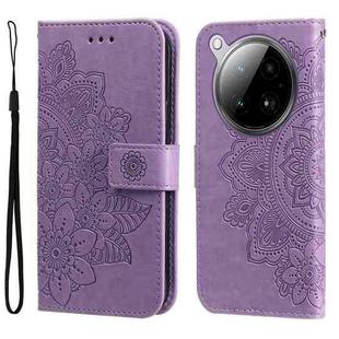 For Infinix Zero 40 4G / 5G Seven-petal Flowers Embossing Leather Phone Case(Light Purple)