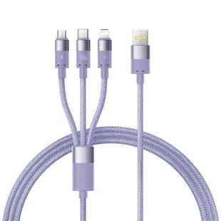 Baseus 1.3m Ultra-Fast 3 in 1 3.5A Fast Charging Cable(Purple)