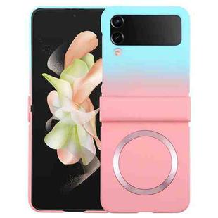 For Samsung Galaxy Z Flip4 Liquid PC Gradient MagSafe Phone Case(Blue Pink)