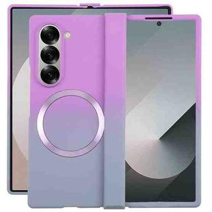 For Samsung Galaxy Z Fold6 Liquid PC Gradient MagSafe Phone Case(Purple Grey)