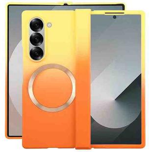 For Samsung Galaxy Z Fold6 Liquid PC Gradient MagSafe Phone Case(Yellow Orange)