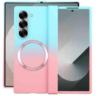 For Samsung Galaxy Z Fold6 Liquid PC Gradient MagSafe Phone Case(Blue Pink)