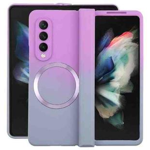 For Samsung Galaxy Z Fold4 Liquid PC Gradient MagSafe Phone Case(Purple Grey)