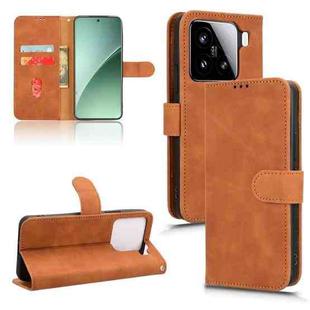 For Xiaomi 15 Pro Skin Feel Magnetic Flip Leather Phone Case(Brown)