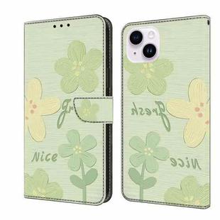 For iPhone 14 / 13 Fresh Painted Leather Phone Case(Fresh Flowers)