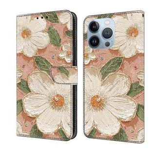 For iPhone 14 Pro Fresh Painted Leather Phone Case(Sunflower)