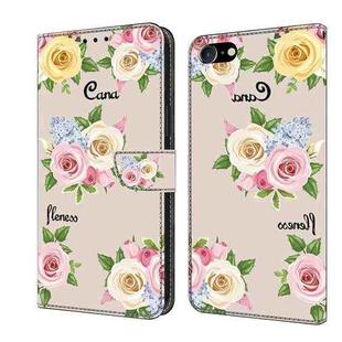 For iPhone 7 / 8 / SE 2022 Fresh Painted Leather Phone Case(Colored Flowers)