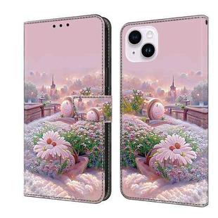 For iPhone 13 mini Fresh Painted Leather Phone Case(Garden)