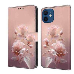 For iPhone 12 mini Fresh Painted Leather Phone Case(Ceramic Flowers)