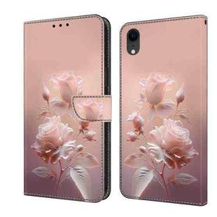 For iPhone XR Fresh Painted Leather Phone Case(Ceramic Flowers)