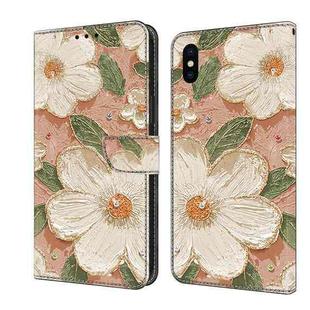 For iPhone XS Max Fresh Painted Leather Phone Case(Sunflower)