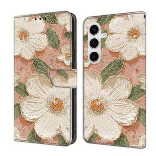 For Samsung Galaxy S24+ 5G Fresh Painted Leather Phone Case(Sunflower)