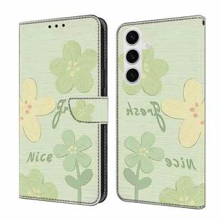 For Samsung Galaxy S24 FE 5G Fresh Painted Leather Phone Case(Fresh Flowers)