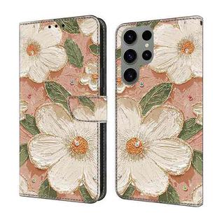 For Samsung Galaxy S24 Ultra 5G Fresh Painted Leather Phone Case(Sunflower)