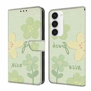 For Samsung Galaxy S23 5G Fresh Painted Leather Phone Case(Fresh Flowers)