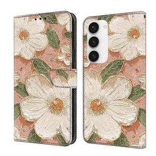 For Samsung Galaxy S23 5G Fresh Painted Leather Phone Case(Sunflower)