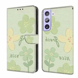 For Samsung Galaxy S21+ 5G Fresh Painted Leather Phone Case(Fresh Flowers)
