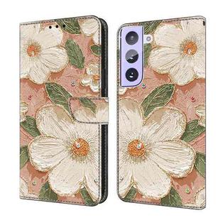For Samsung Galaxy S21+ 5G Fresh Painted Leather Phone Case(Sunflower)
