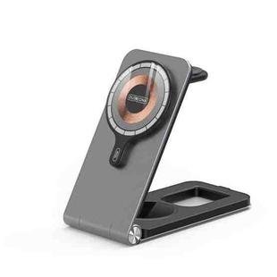 DUZZONA W22 15W 3 in 1 Foldable Magnetic Wireless Charging Stand(Grey)