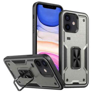 For iPhone 11 Ring Holder PC Hybrid TPU Phone Case(Titanium Grey)