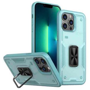 For iPhone 13 Pro Ring Holder PC Hybrid TPU Phone Case(Blue)