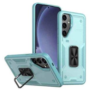 For Samsung Galaxy S25+ 5G Ring Holder PC Hybrid TPU Phone Case(Blue)